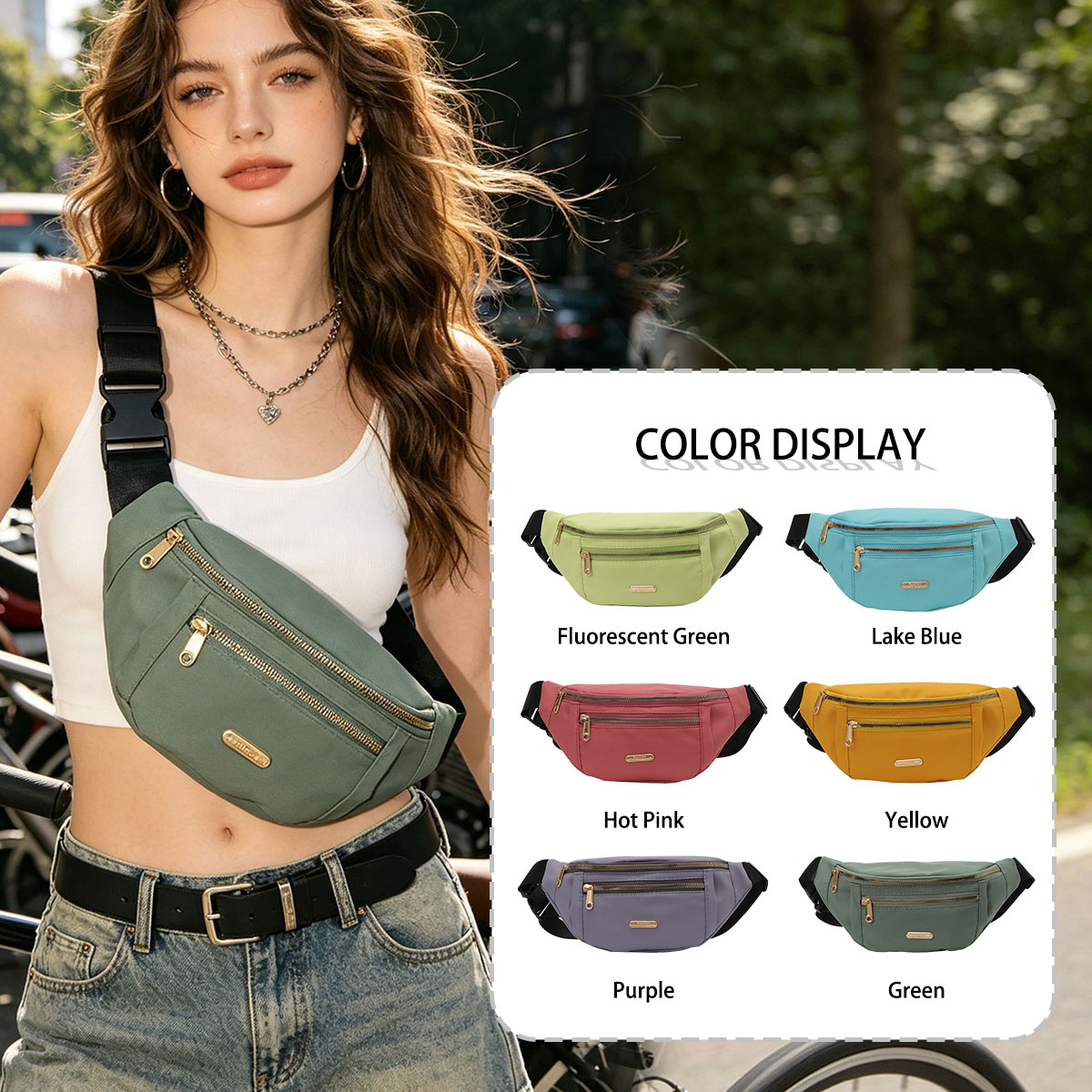 Cycling Commuting - Fashion Casual Solid Color Women's Chest