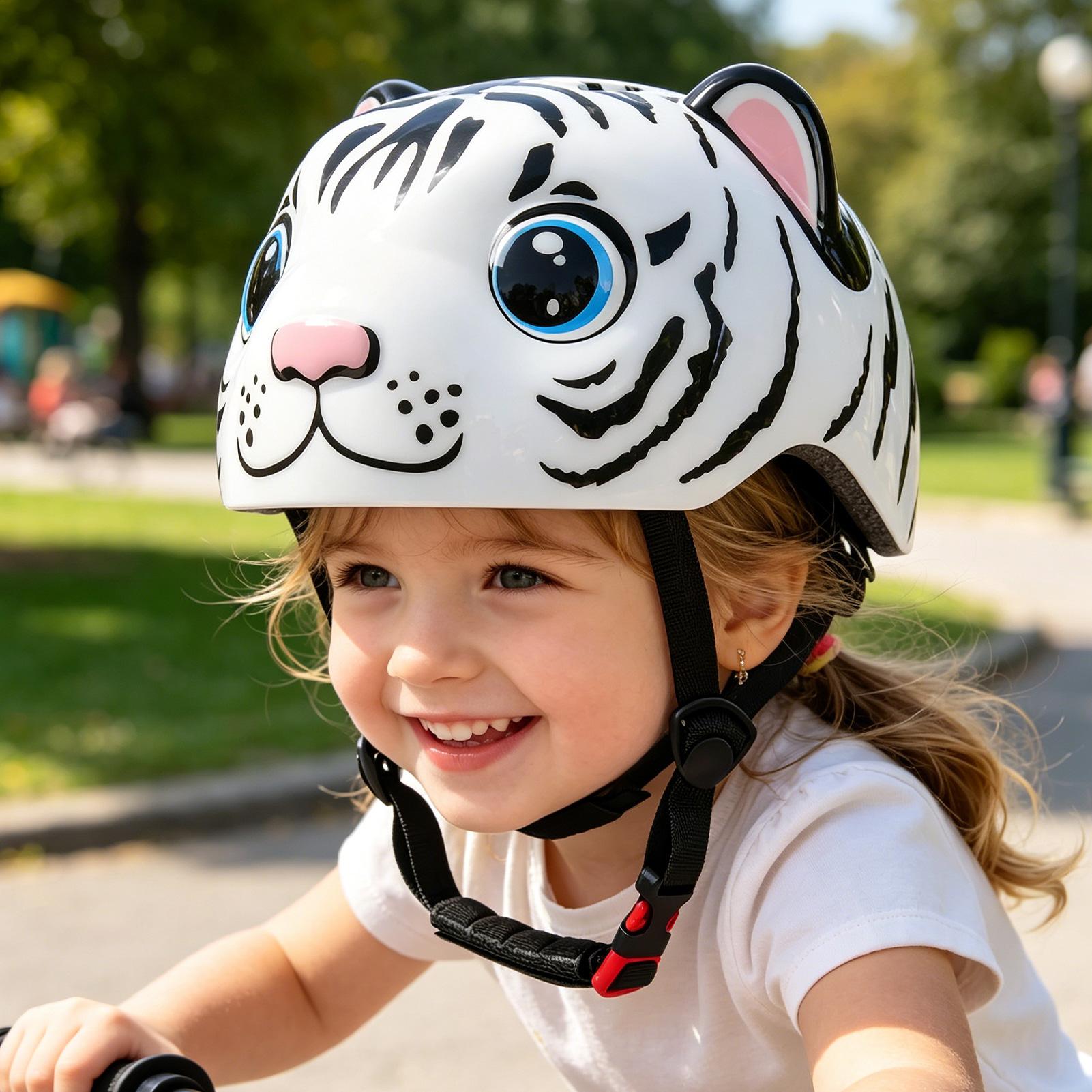Commute Cycling Helmet - Helmet For Kids Tiger Pattern Adjustable