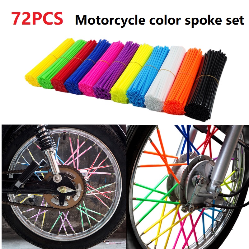 Spoke Reflector Set - 72PCS/Set Bicycle Spoke Decoration Motorcycle Straw