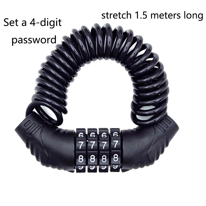 Cable Lock Flexible - Portable 4-Digit Password Combination Lock Flexible
