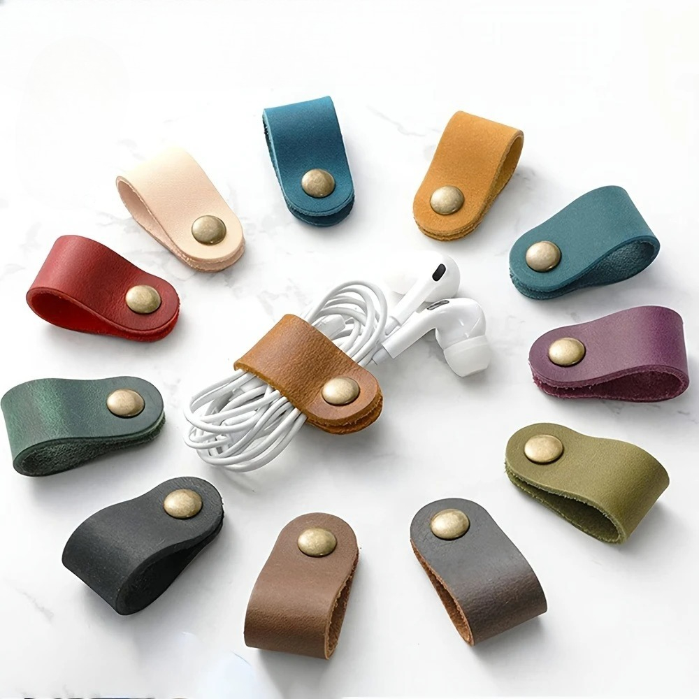 Cable Lock Flexible - 2/5/10pcs Random Color PU Leather Data