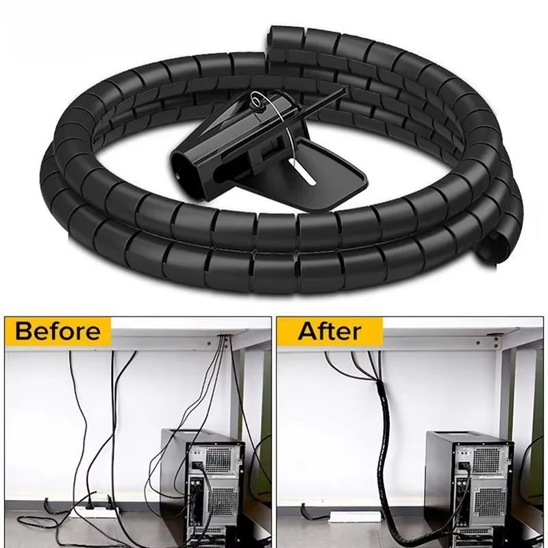 Cable Lock Flexible - 2M/1M Black Cable Wire Protector Cable