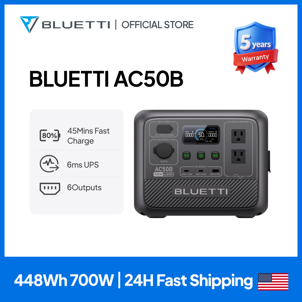 Usb Charger Dynamo - BLUETTI AC50B Portable Power Station 700W