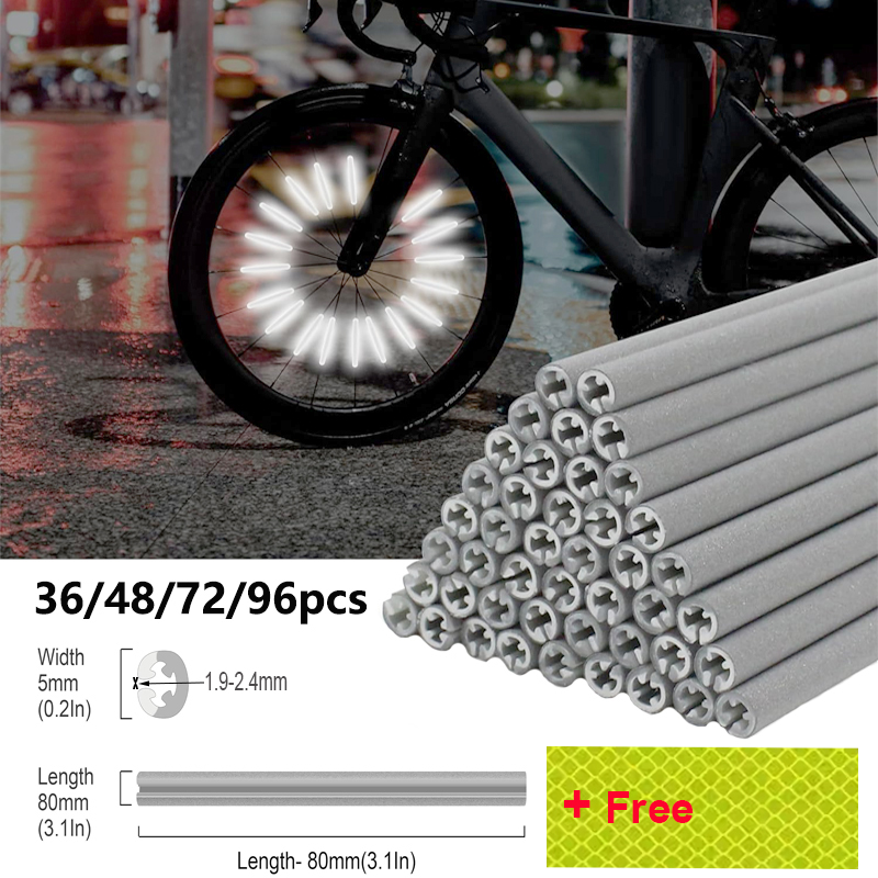 Spoke Reflector Set - 36/48/72/96Pieces 8cm Spoke Reflectors Bicycle Set