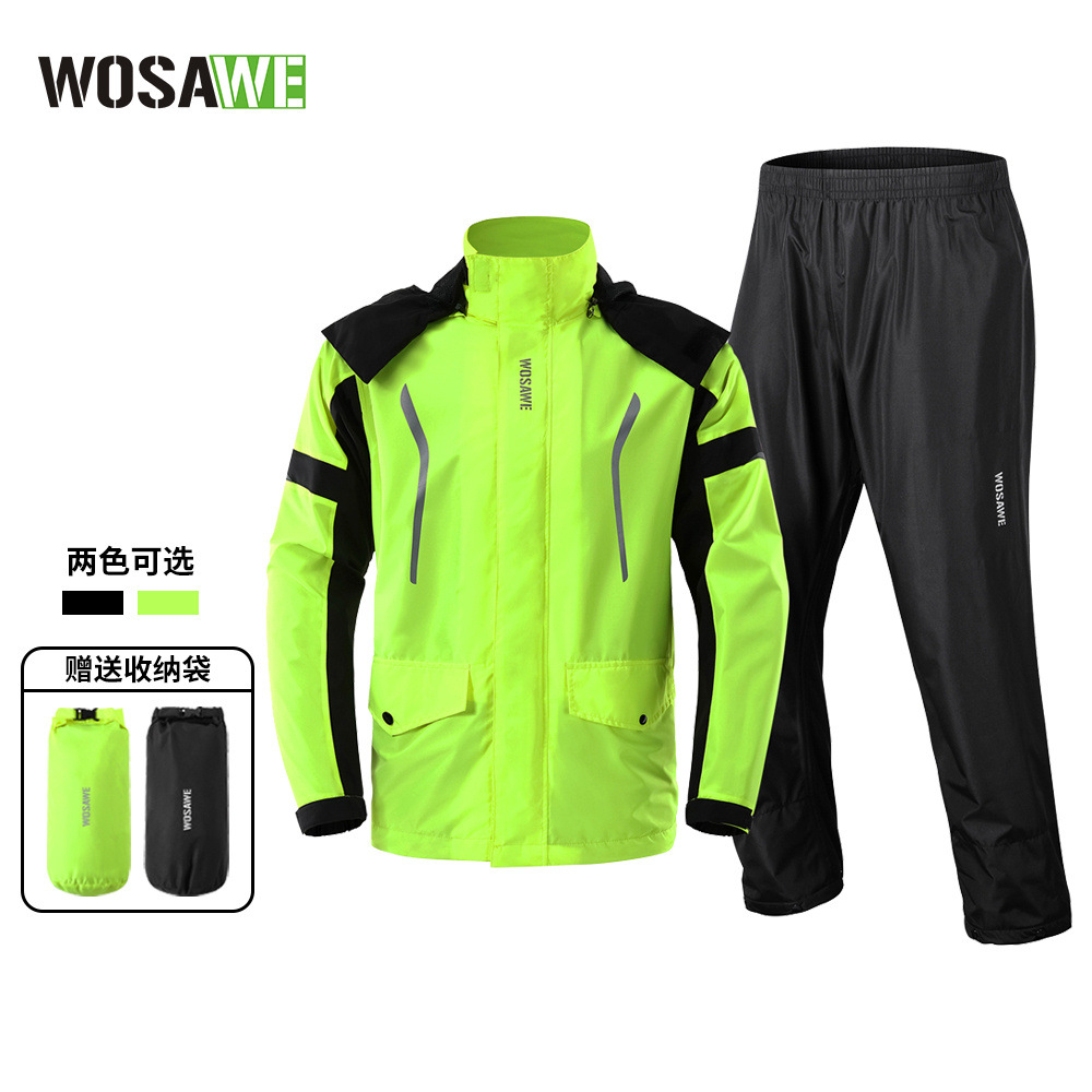Cycling Commuter Rain Jacket - WOSAWE Cycling Rain Suit Men Waterproof