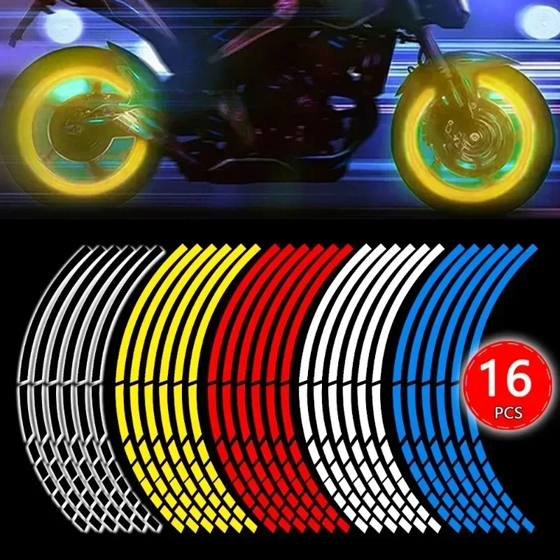 Spoke Reflector Set - 8Pcs/set Reflective Wheel Rims Stickers Motocross