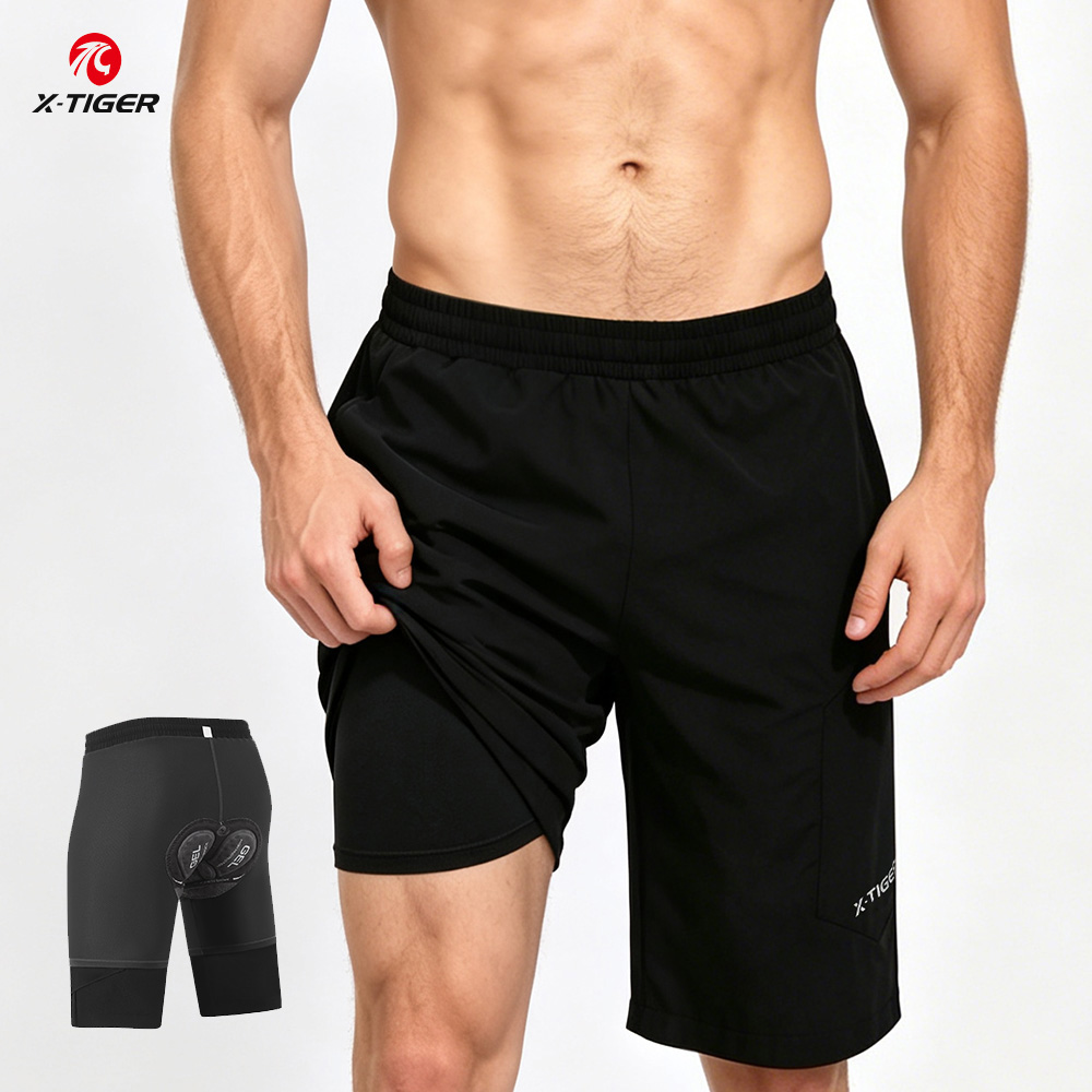 Cycling Shorts For Commute - X-TIGER 2 in 1 Cycling Shorts
