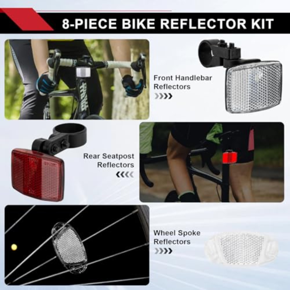 8PCS Bike Reflector Kit Night  - đánh giá và giá Spoke Reflector Set