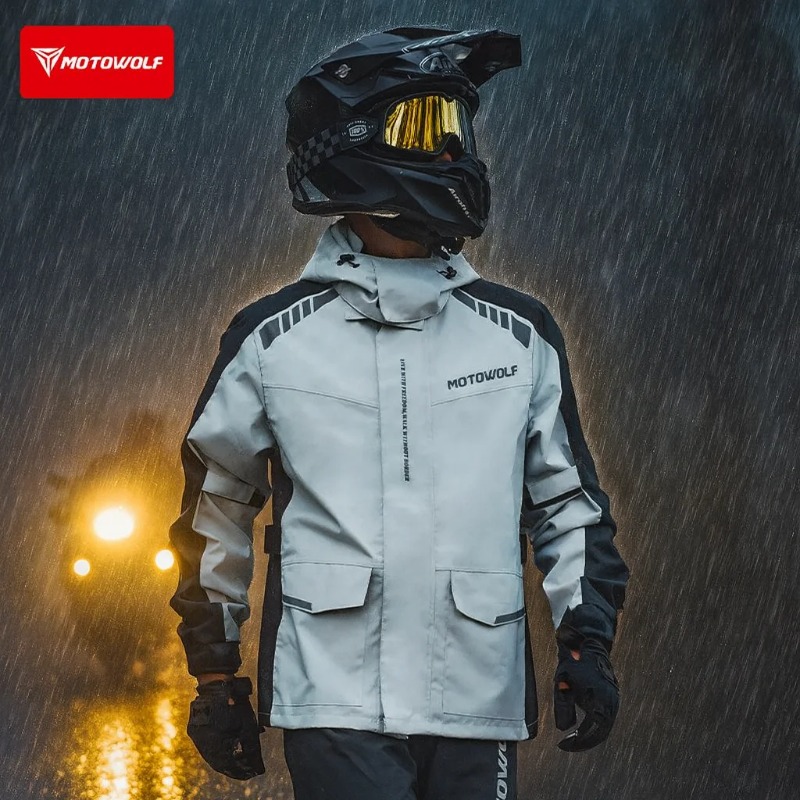 Motowolf Reflective Motorcycle - đánh giá và giá Cycling Commuter Rain Jacket