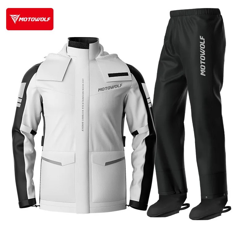 Motowolf Reflective Motorcycle - đánh giá và giá Cycling Commuter Rain Jacket