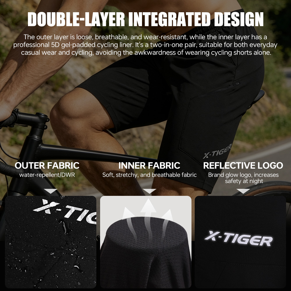 X-TIGER 2 in 1 Cycling Shorts  - đánh giá và giá Cycling Shorts For Commute